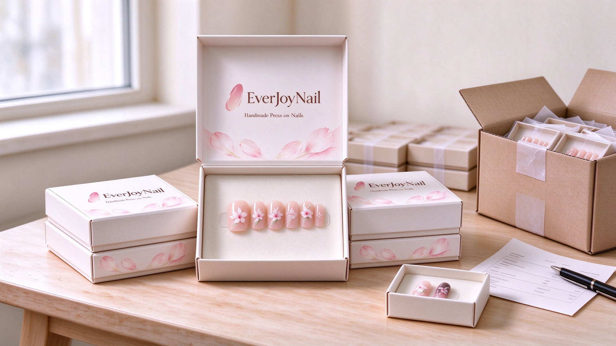 Hand-Painted Press-On Nails Wholesale: MOQ, Samples and Reorders