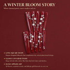Plum Blossoms at Moonrise: Cinnabar Red 3D Floral Crystal Press-On Nails