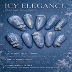 The Snow Queen: Matte Blue Pearl and Silver Shimmer Press-On Nails
